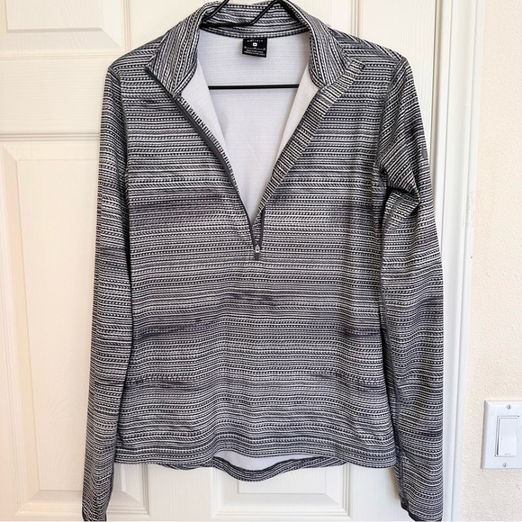 Women's Grey Nike Dri-fit fitted long sleeved 1/2 zip top size medium - Picture 4 of 5